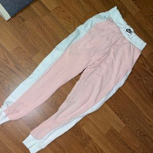 Pink & white Nike sweat pants